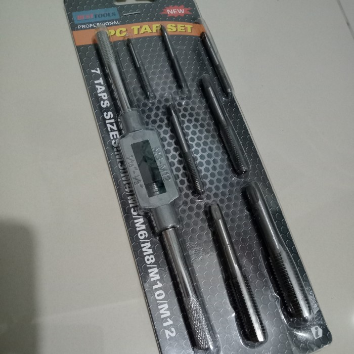 Tap Senai Set - Mata Bor Pembuat Baut Drat Dalam - Tap Set 8 Pcs