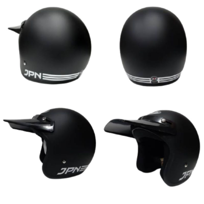 Helm bogo retro jpn arc HITAM DOP topi panjang