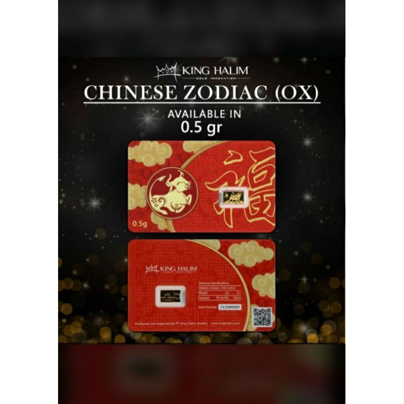 Emas Shio Kerbau LM latakan 0.5 gram