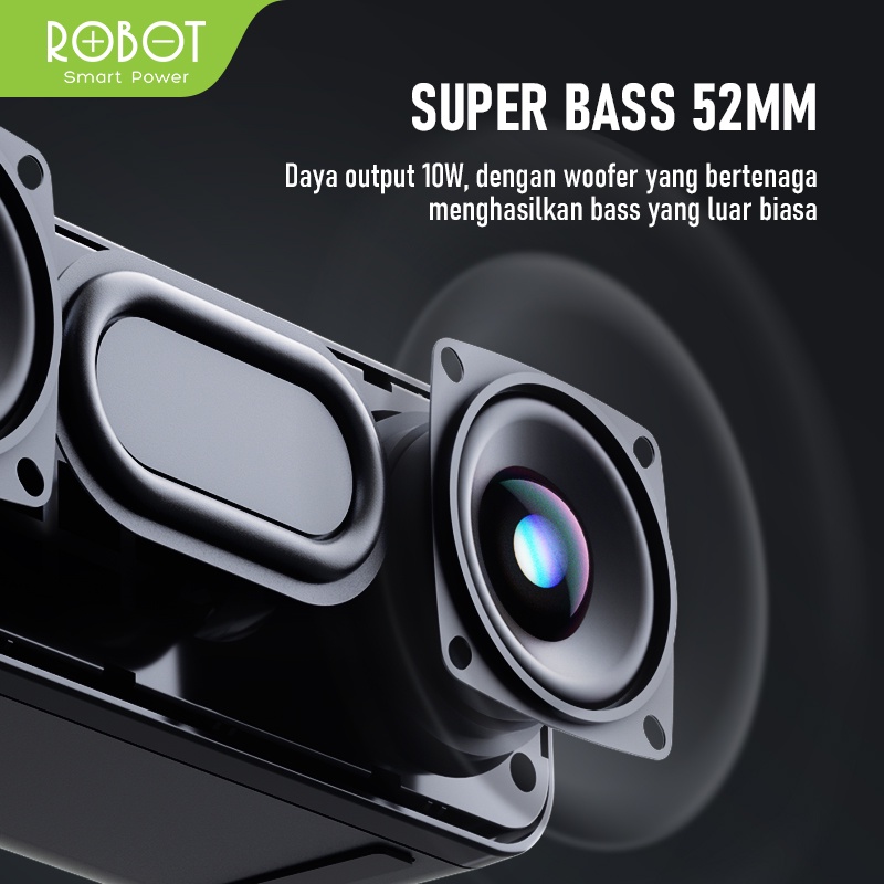SOUND Speaker Bluetooth Robot RB520 Bluetooth 5.0 Portable Audio Wireless Super Bass Stereo Original - Garansi 1 Tahun