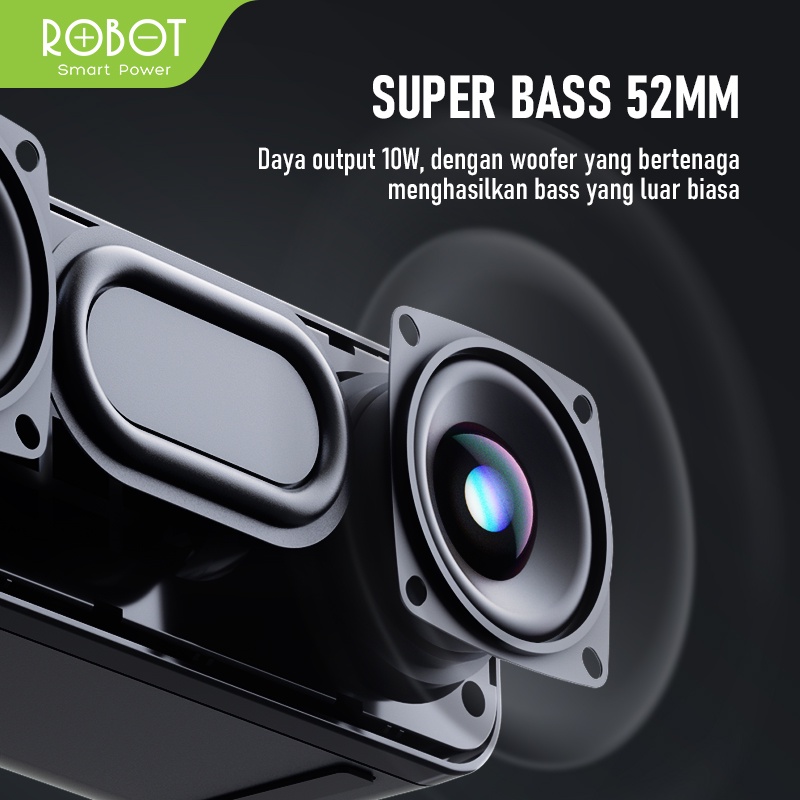 SALON Speaker Bluetooth Robot RB520 Bluetooth 5.0 Portable Audio Wireless Super Bass Stereo Original - Garansi 1 Tahun