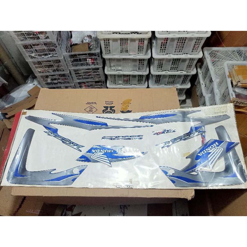 striping stiker Polet motor Honda Tiger Revo awal biru original ahm
