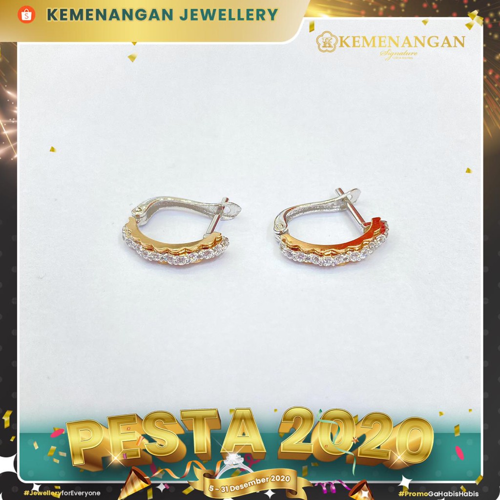 Anting Jepit Emas Putih Listring Roxe by AMERO