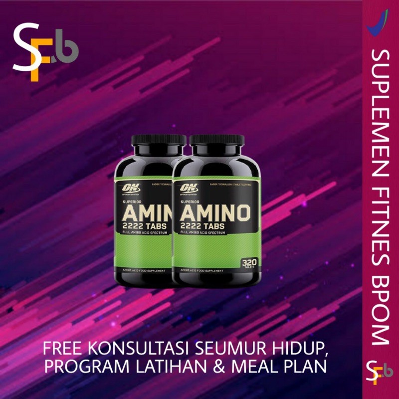 ON AMINO 2222 320 TABS SUPLEMEN PROTEIN ISOLATE MAKANAN GYM FITNES BISKUIT KESEHATAN MAKANAN