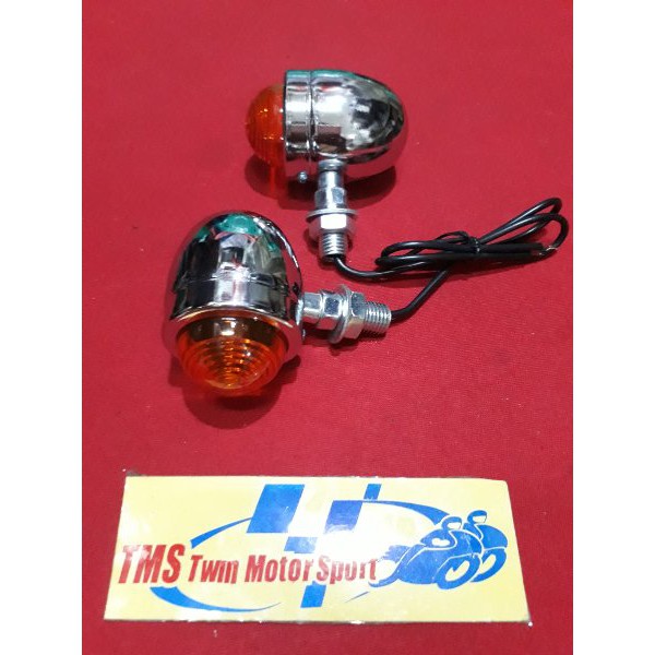 GOOD lampu sen motor klasik cb mini besi crome