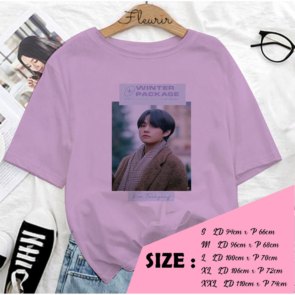 FLEURIR - KAOS TAEHYUNG WINTER KAOS  KPOP WANITA DEWASA LENGAN PENDEK TEE UNISEX OVERSIZE JUMBO