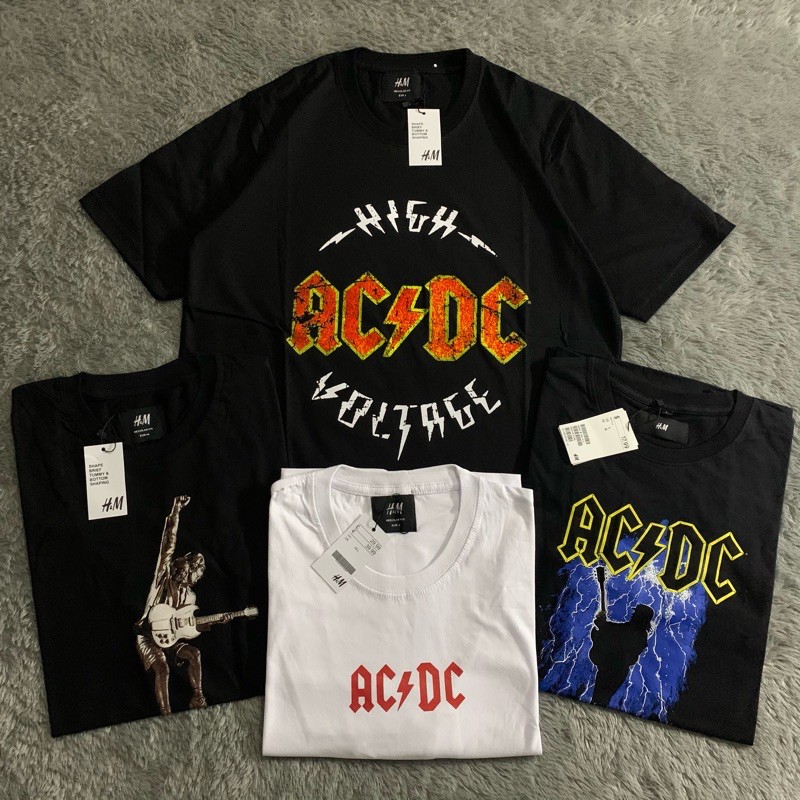 KAOS TSHIRT MUSIC BAND ACDC BY H&amp;M - BANYAK VARIASI WARNA BEST SELLER