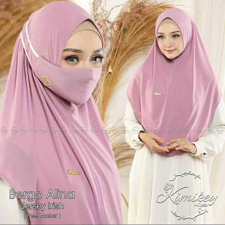 HIJAB JILBAB INSTAN JERSEY AIRISH SIMPLE DAILY HIJAB ALINA FREE MASKER HIJAB BY KIMIKEY