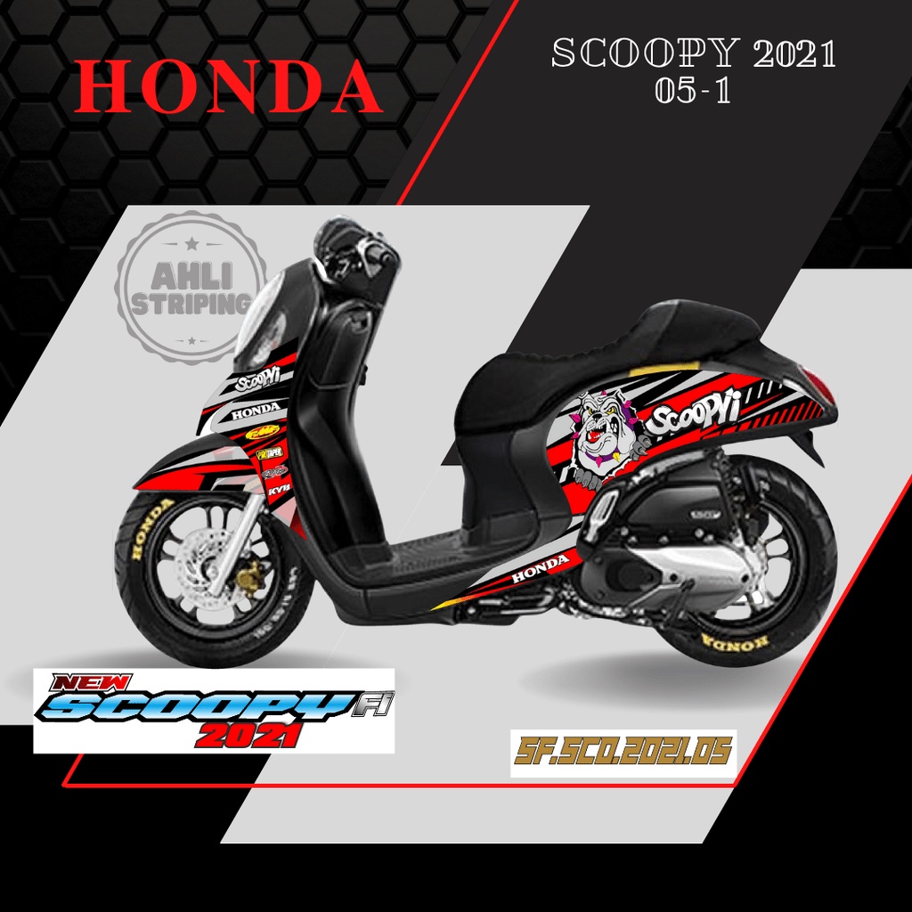 SCOOPY STICKER STRIPING SCOOPY 2021 - STIKER STRIPING LIST MOTOR HONDA SCOOPY 2021 VARIASI HOLOGRAM 
