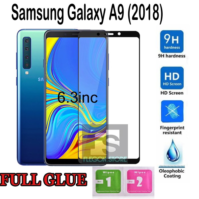 Tempered Glass Samsung Galaxy A9 2018  Tempered Glass Anti Gores Kaca Hitam