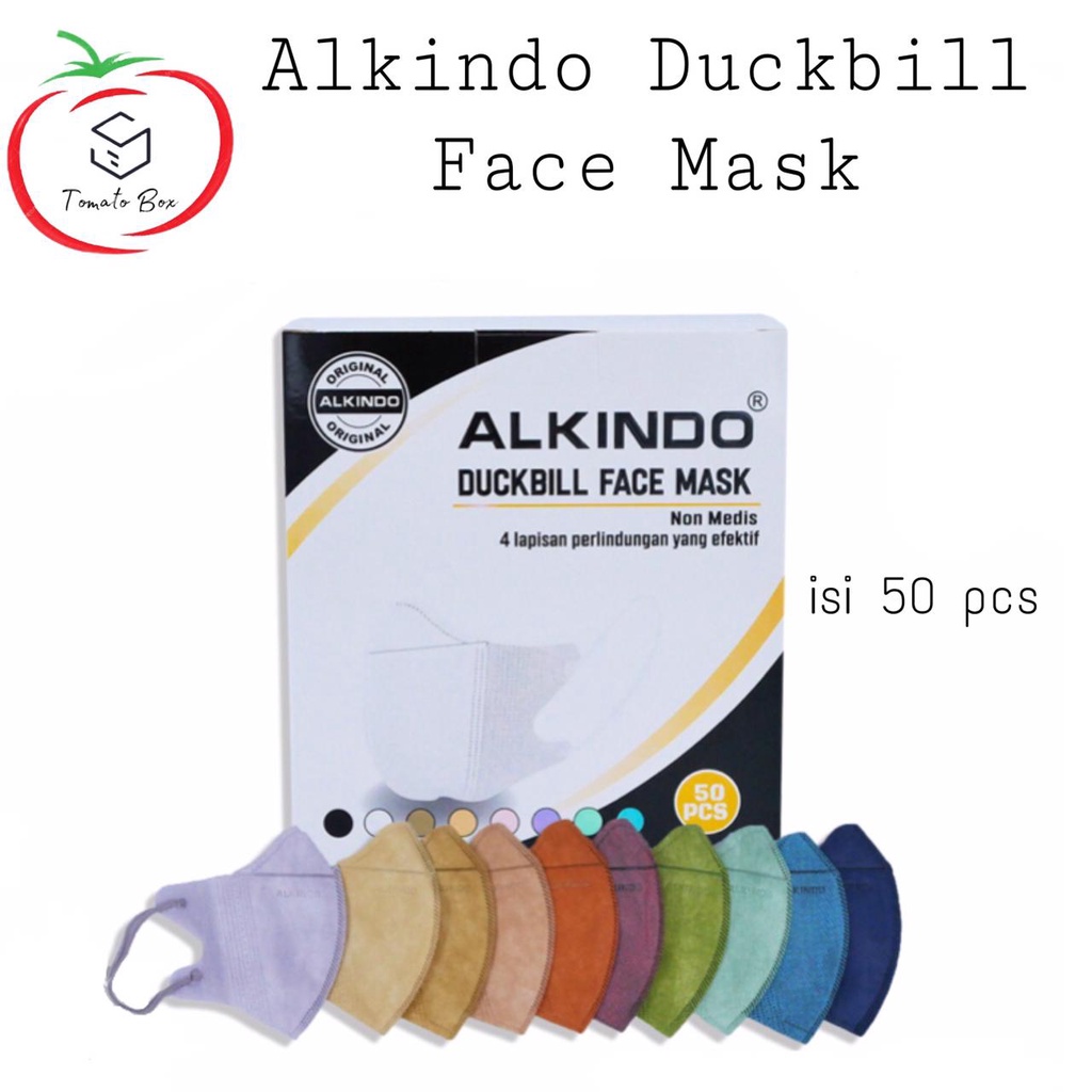 Masker alkindo duckbill 3D mirip sensi 1 box isi 50 pcs/mix warna/putih