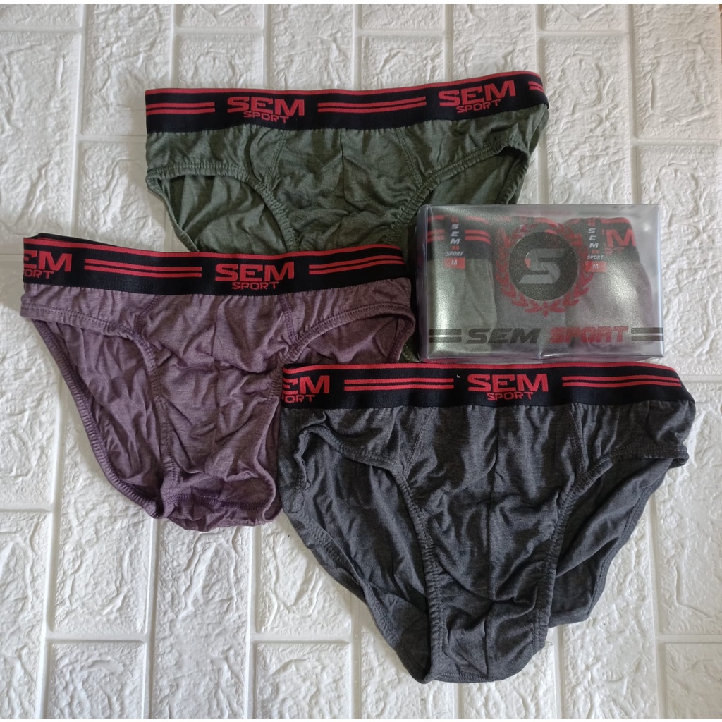 3 pcs celana dalam segitiga pria / cd sem 911 / underwear pria