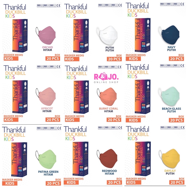 Masker Thankful Duckbill Kids Masker Medis 4ply isi 20 pcs