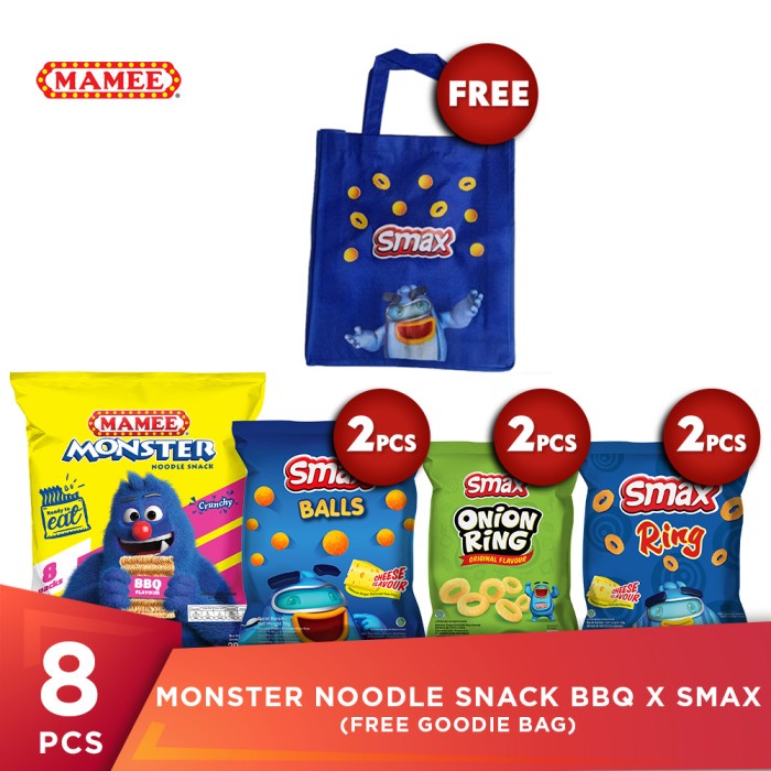 

NEW Mamee Monster Noodle Snack BBQ x SMAX (Free Goodie Bag)