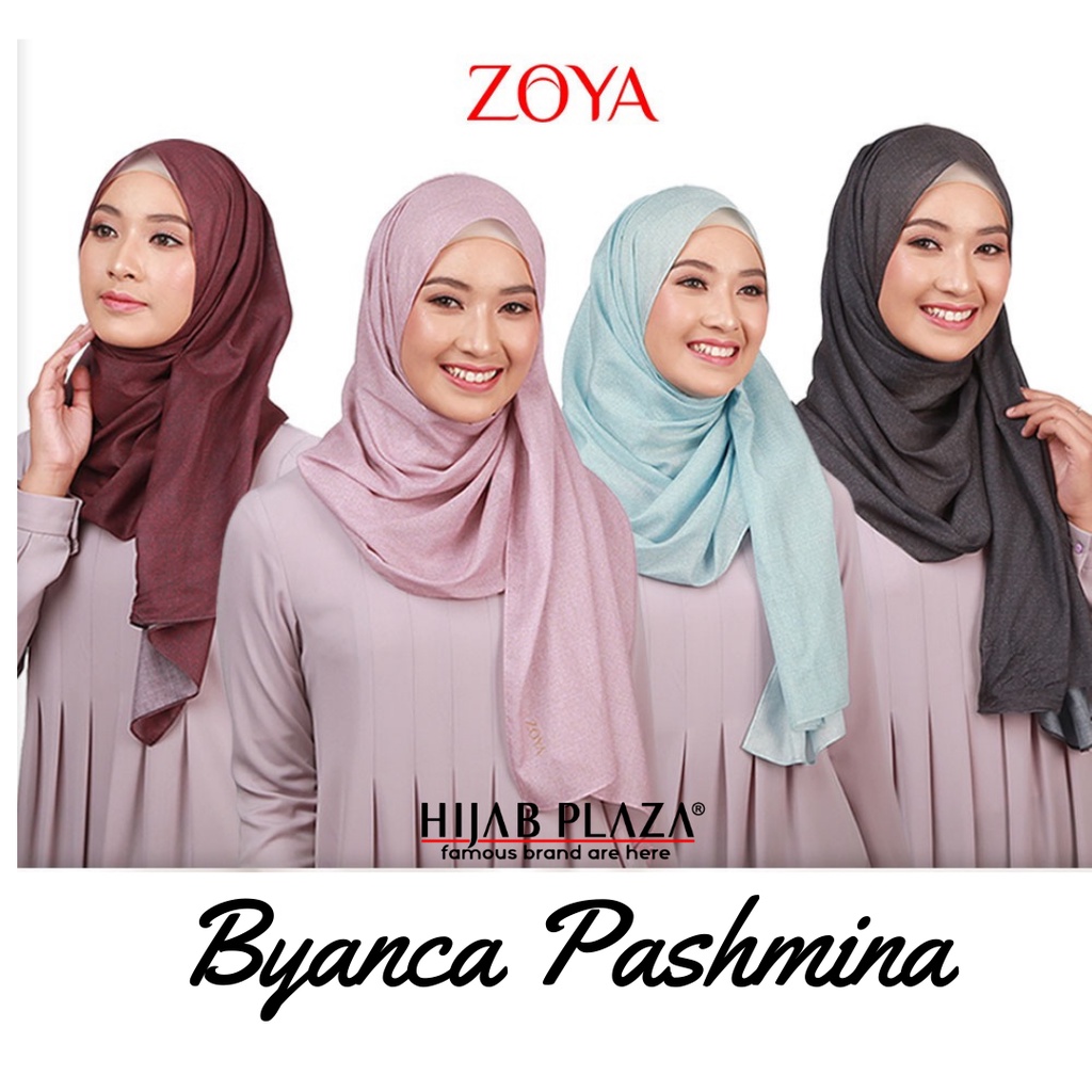 Pashmina Zoya Hijab Byanca Pasmina Voal Denim Texture 4 Warna Cantik
