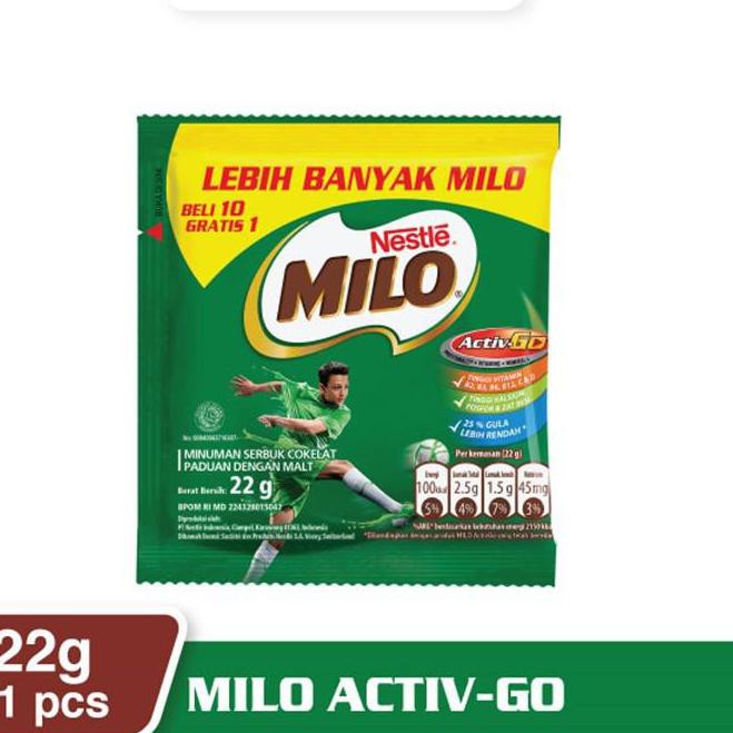 

[KODE BARU 5] Milo Activ-Go Sachet 22gr - 11 Pcs x 2 TERLARIS!!!