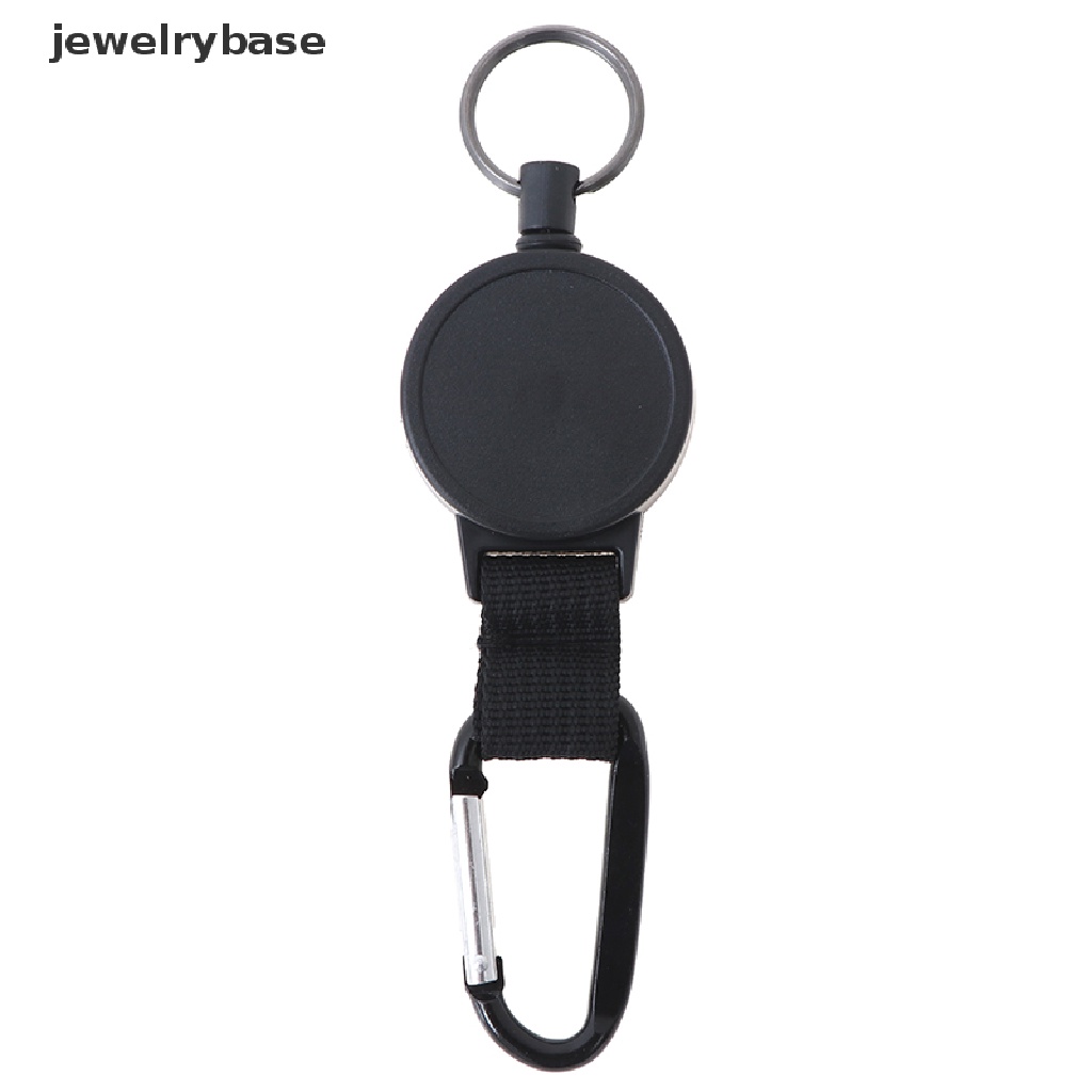 (jewelrybase) Gantungan Kunci + Badge Reel + Carabiner Retractable Heavy Duty