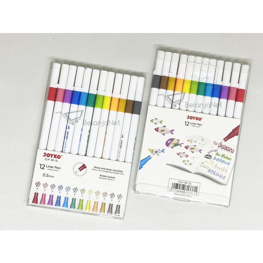 Pulpen Warna | Liner Pen Joyko CLP-59-12 0.5 mm 12 warna