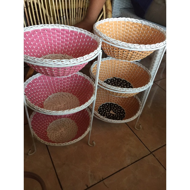 Rak Bumbu 3 Susun Anyaman Rotan Sintetis