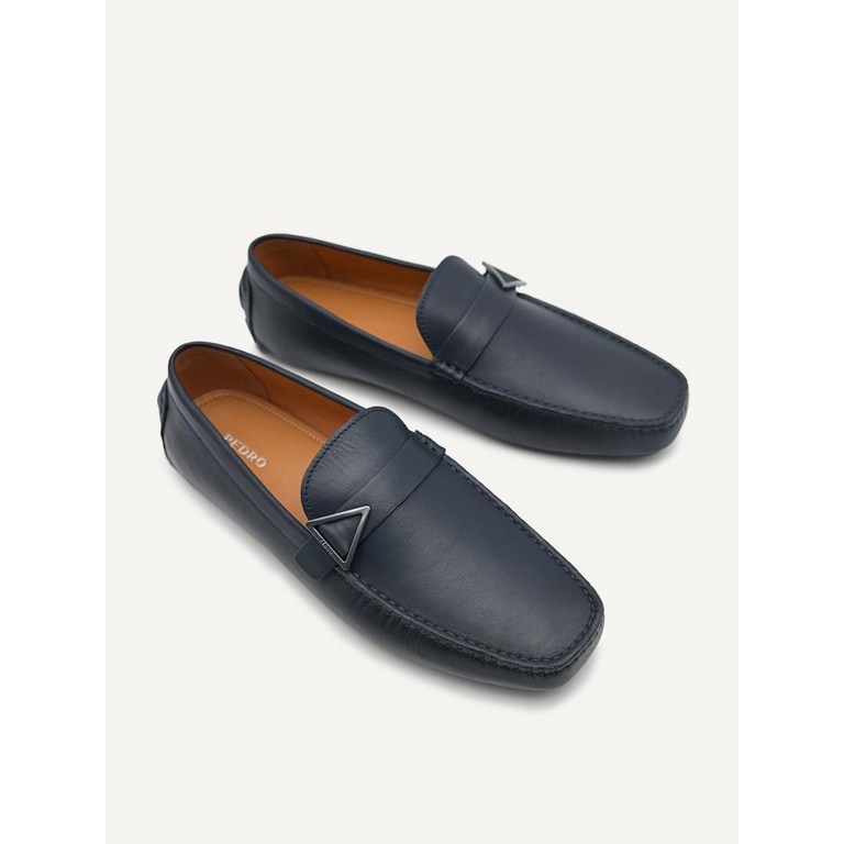 SEPATU PANSUS KULIT PEDRO PRIA ORIGINAL LOAFER BRANDED BIRU NAVY PM165