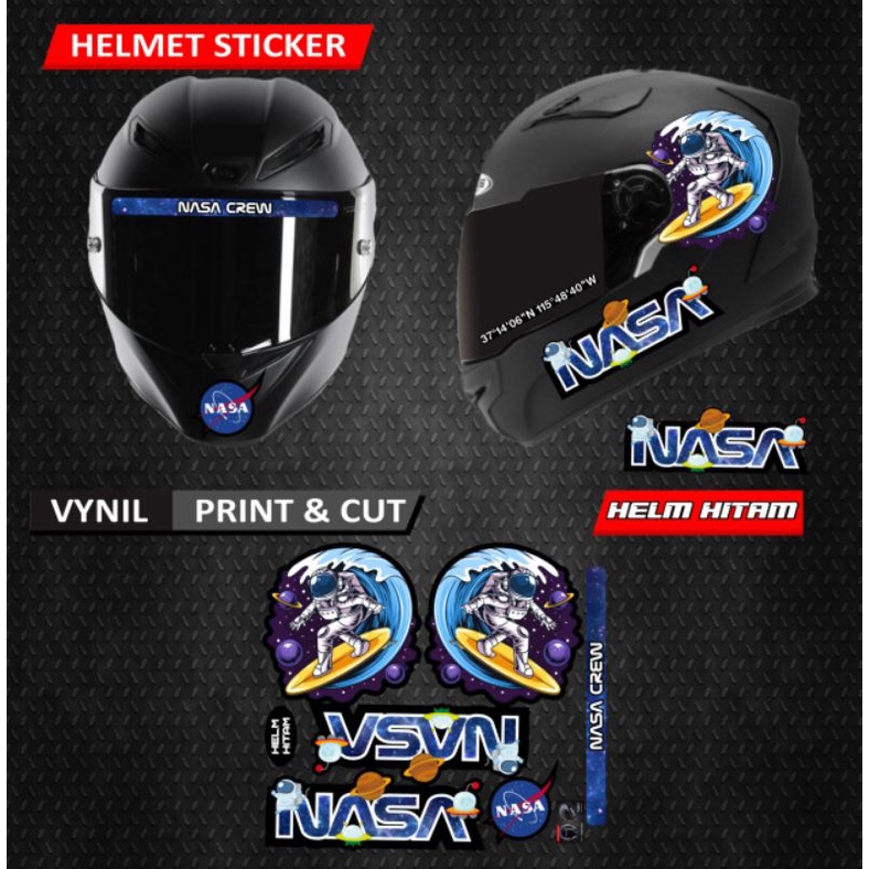 [BISA COD] STIKER HELM NASA / ASTRONOT / KYT BOGO JPN