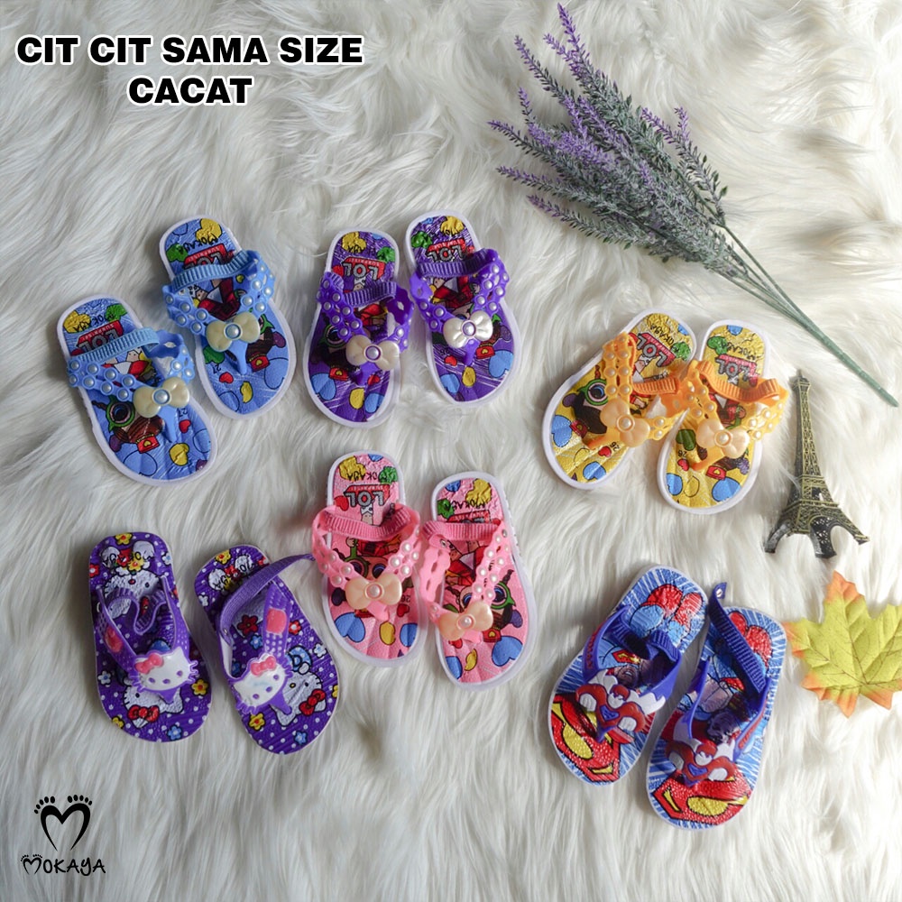 Sandal anak bunyi cit cit cacat random Import Mokaya (CITCIT CACAT SAMA SIZE)