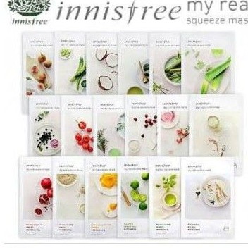 INNISFREE MY REAL SQUEEZE SHEET MASK 23ML / MASKER INNISFREE ORIGINAL
