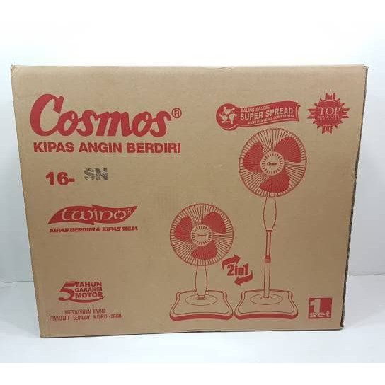 Cosmos 2in1 twino stand &amp; desk fan 16SN / kipas angin berdiri dan duduk 16inch 16 SN .