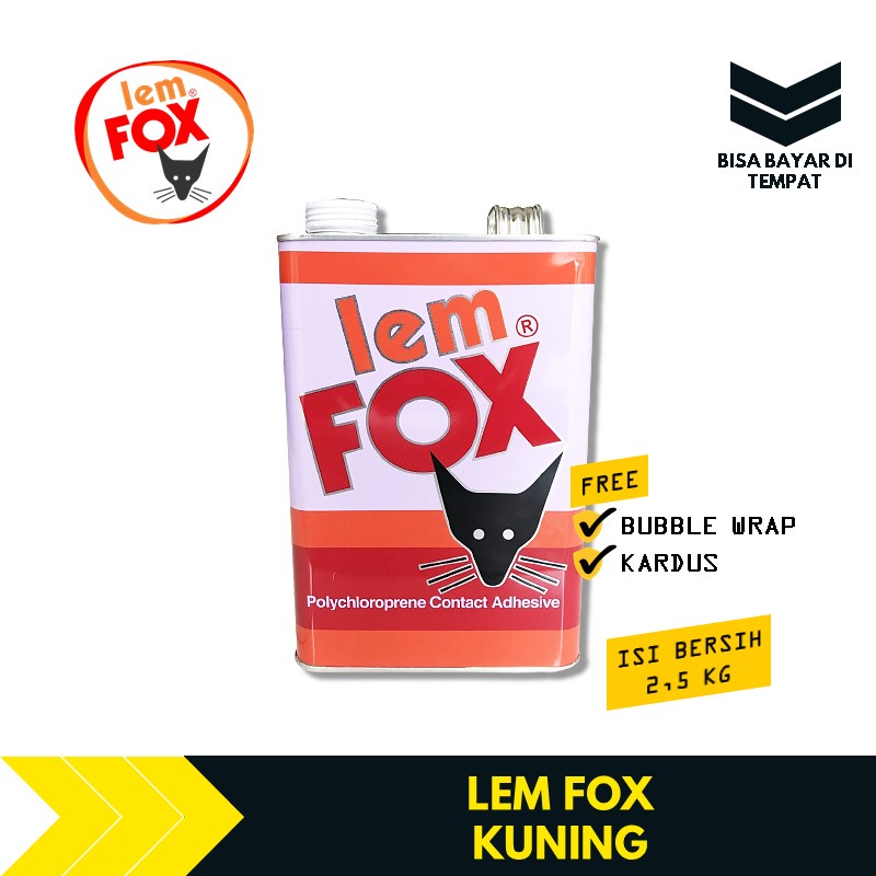 

Lem Fox Kuning Lem Kayu Fox Perekat Super Kuat Kaleng 2,5 Kg TBA798