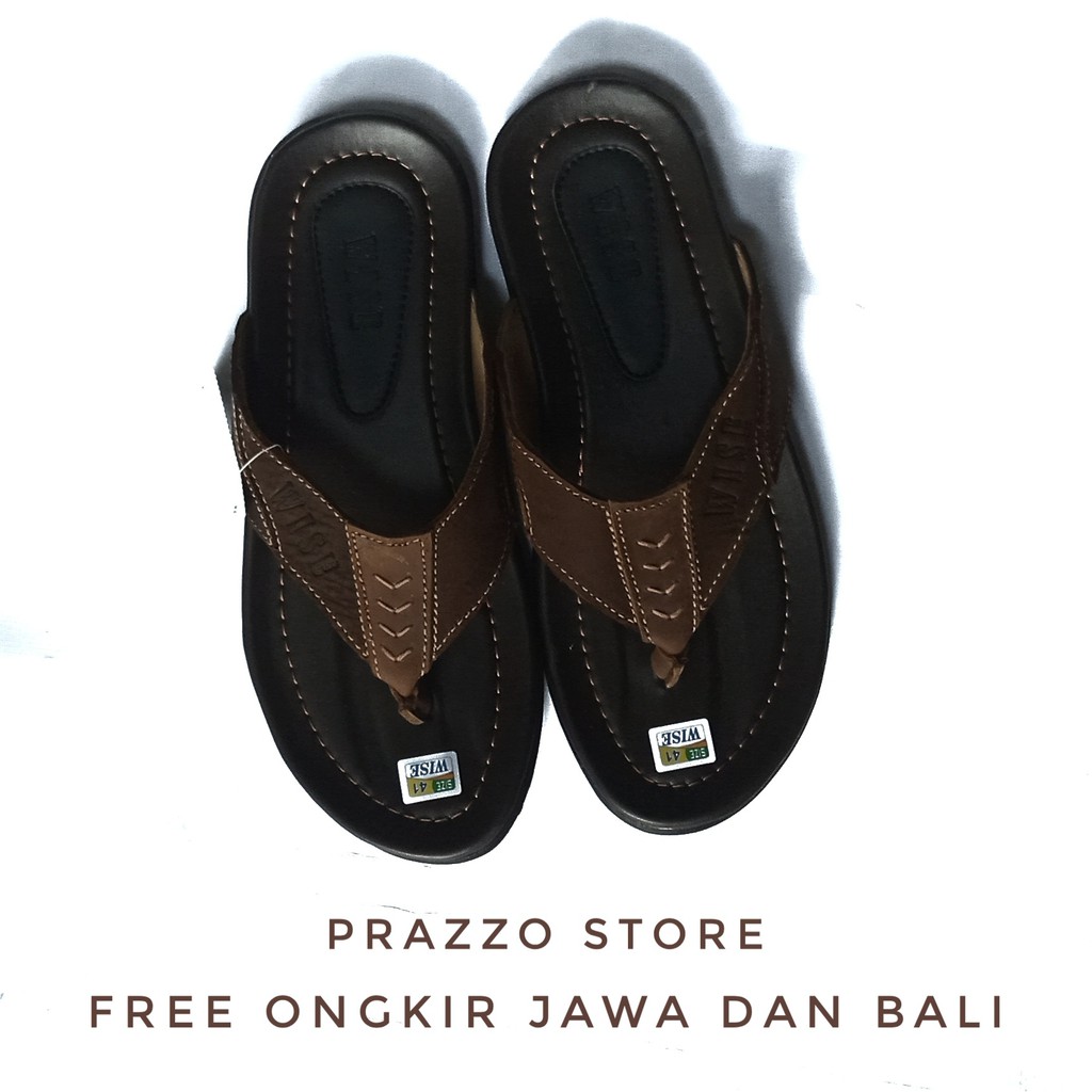 Wise - Sandal Jepit Pria Bahan Kulit Asli - Sendal Pria - Sandal Pria Kulit - J02