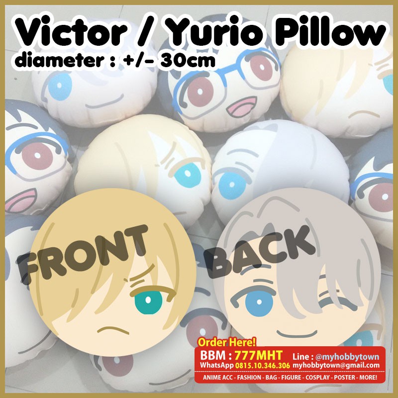 Bantal Bulat Yuri On Ice : Victor - Yuri Plisetsky / Yurio