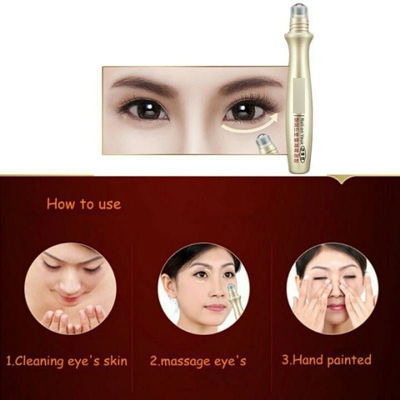 DE3 Bright Eyes Roll On Serum Menghilangkan Kantong Mata dan Mata Panda &amp; Kerutan Mata