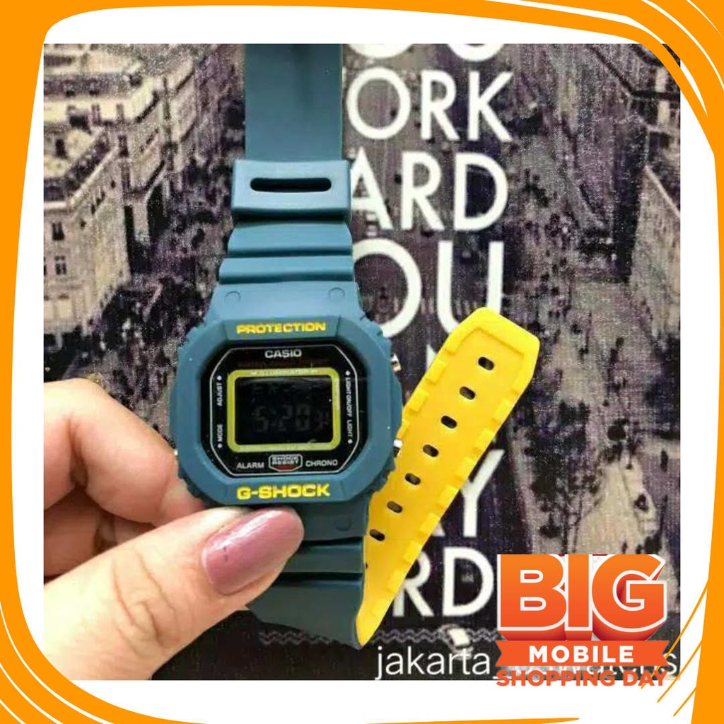 JAm Cewe Pink Bue Sky Gold Silver rubber Anti karat Air / JAM TANGAN CASIO G-SHOCK GLS-5600 DT FULL 