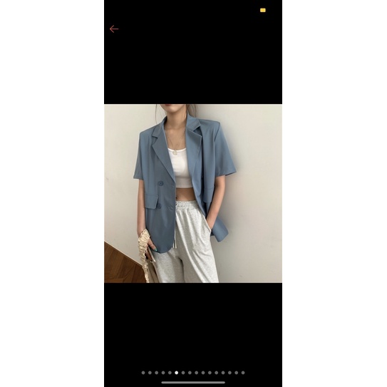 blazer preloved lengan pendek blue lilac