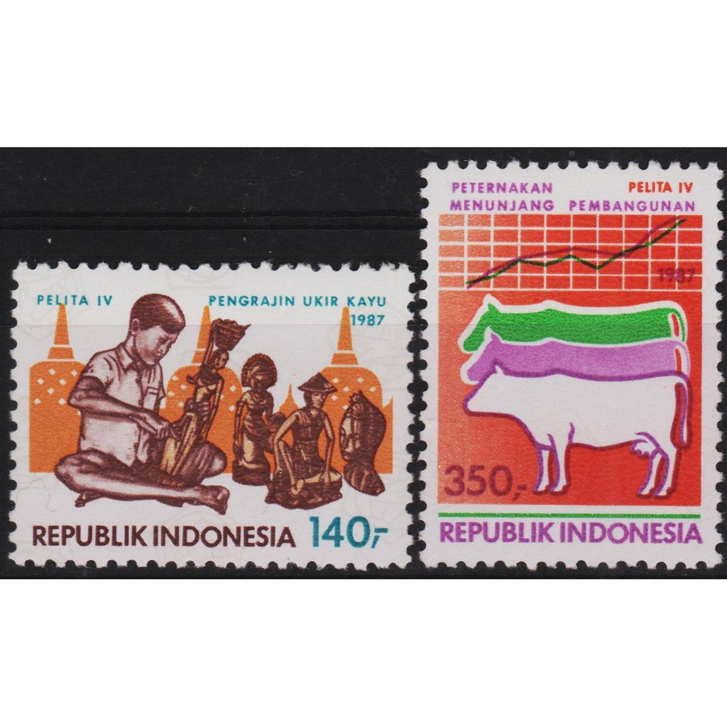 

Perangko Filateli #I104 - Indonesia MNH 2v 01.04.1987 4th Year Of The 4th Five Year Development Plan