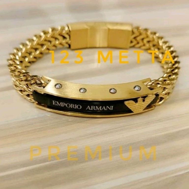 Gelang Rolex Em Armani Pria Titanium Asli 316L