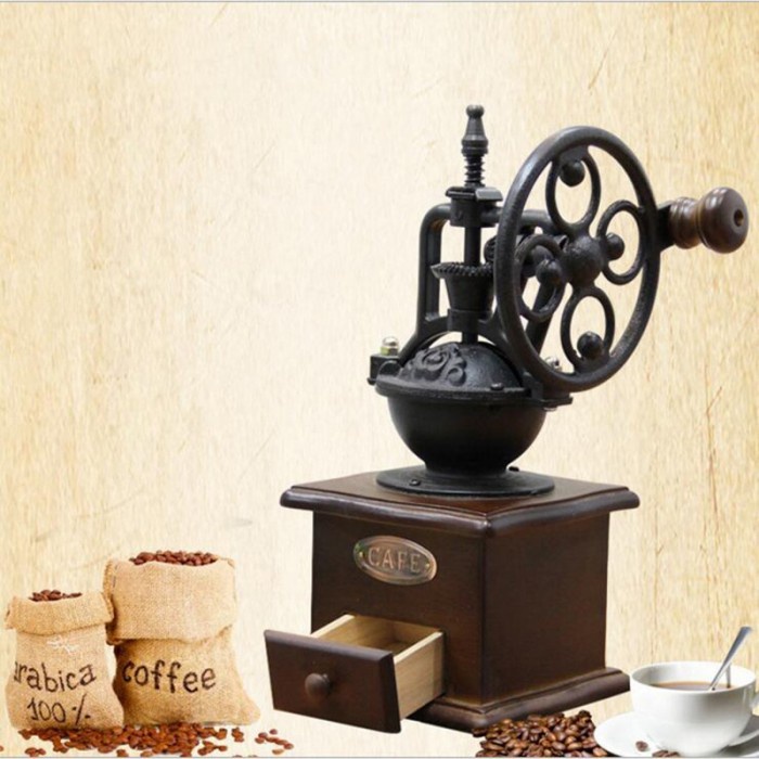 grinder kopi manual kayu vintage / penggiling kopi / coffee grinder