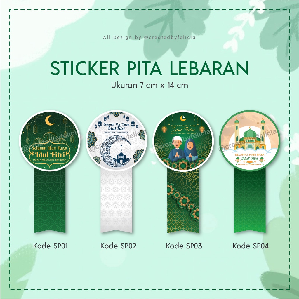 

Stiker Pita Lebaran Isi 10pcs / Label Segel Toples Kue Kering untuk Hampers Idul Fitrii