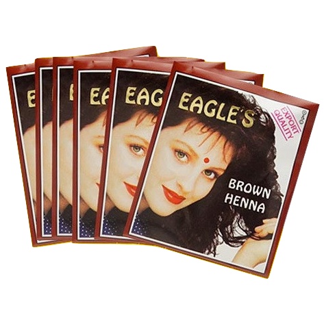 Eagles Black &amp; Brown Henna Hair Box isi 6 pcs | Cat Pewarna Rambut Henna Eagle