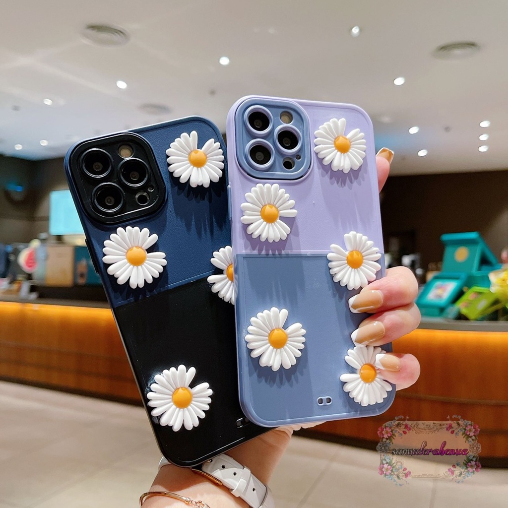 CASE FYP 2IN1 BUNGA DAISY 3D FOR VIVO Y12 Y15 Y17 Y11 Y12I Y15S Y01 Y20 Y12S Y20I Y20S Y21S Y33S Y21 2021 Y30 Y30I Y50 Y75 Y55 T1 SB4236