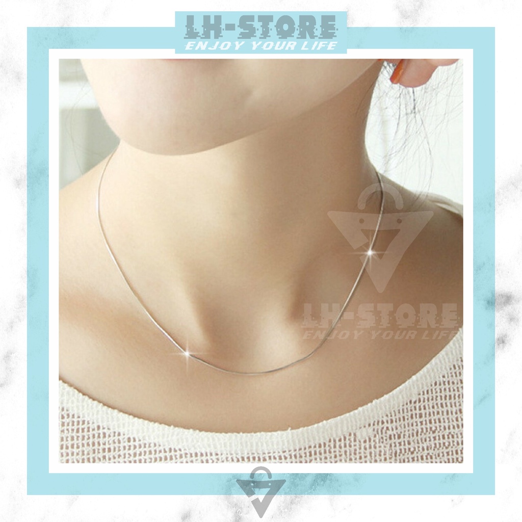 KALUNG TITANIUM WANITA &amp; PRIA  CEWEK/COWOK SILVER SEPERTI MAS PUTIH ANTI KARAT ANTI LUNTUR [KR-03]