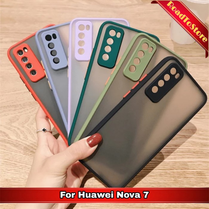Casing Hard Soft Case Huawei Nova 7 5G Aero Translucent Camera Ring