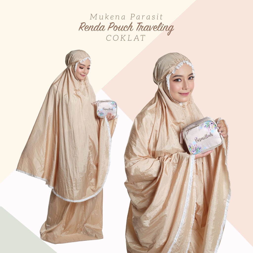 Mukena Dewasa Parasit Renda Pouch Traveling (JUMBO)