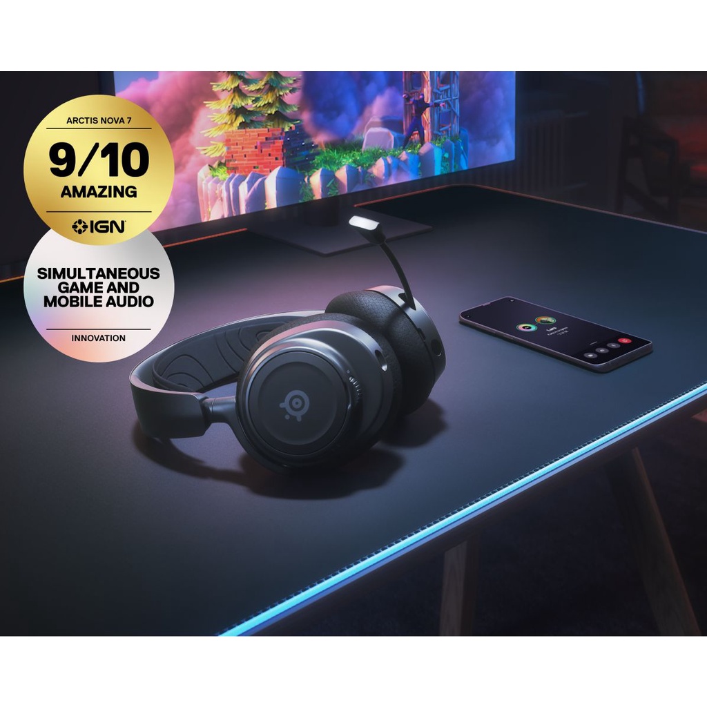 Steelseries Arctis Nova 7 Wireless - Headphone Gaming - Cancelling Microphone - Garansi Resmi 1 Tahun