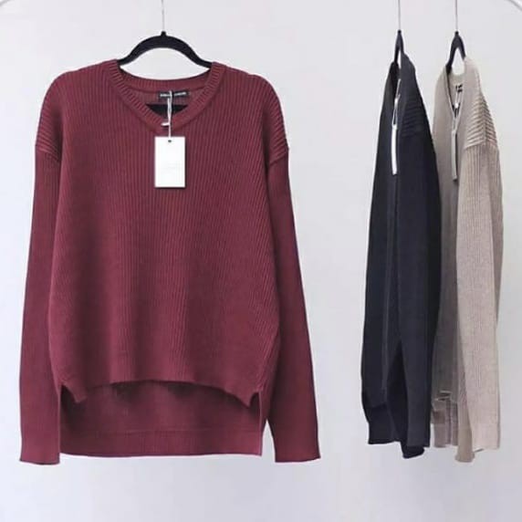Baju Rajut Polos Boxy Vneck Terlaris Atasan wanita