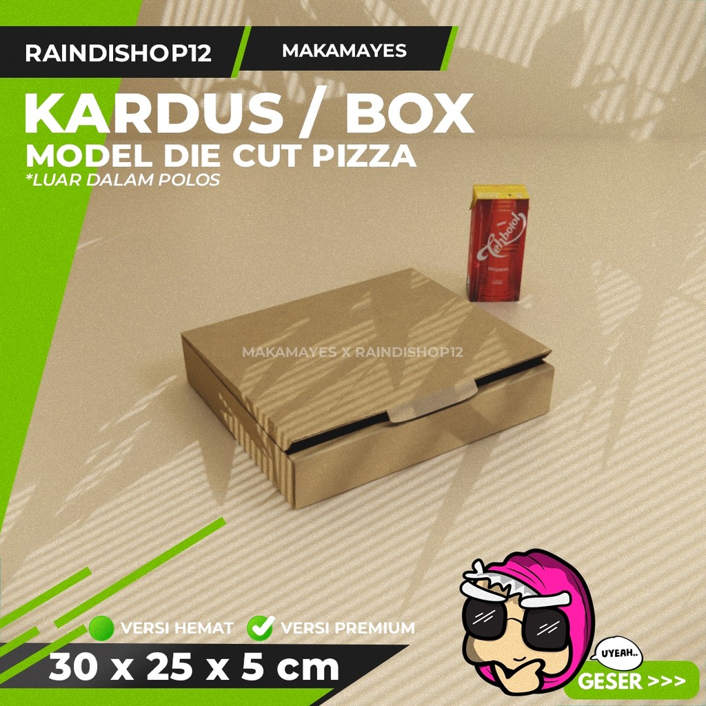 

(MIN 5 PCS) BOX 30 X 25 X 5 CM KARDUS DIE CUT PIZZA KEMASAN PACKAGING KADO