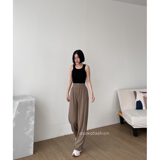 Kulot Knit - Kulot Wanita Panjang - Kulot Kei Knit 993-Brown