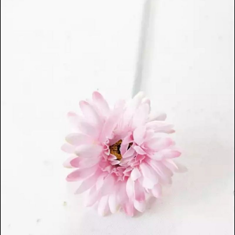 Bunga Aster Krisan Chysanthemum Artificial tangkai panjang bunga plastik mawar dekorasi rumah pesta-Pink Muda