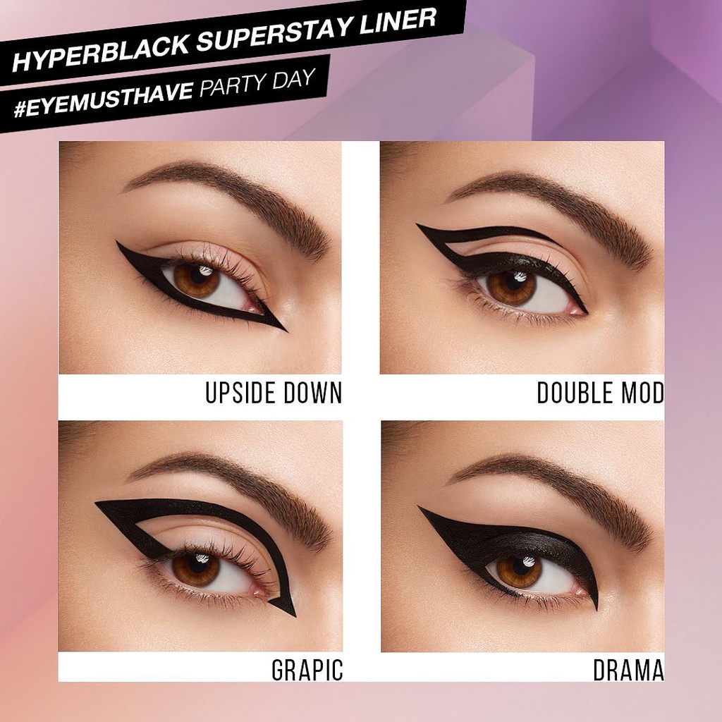 ★ BB ★ MAKE OVER Hyper Black Superstay Liner | Makeover Super Stay Eye Liner - HYPER BLACK