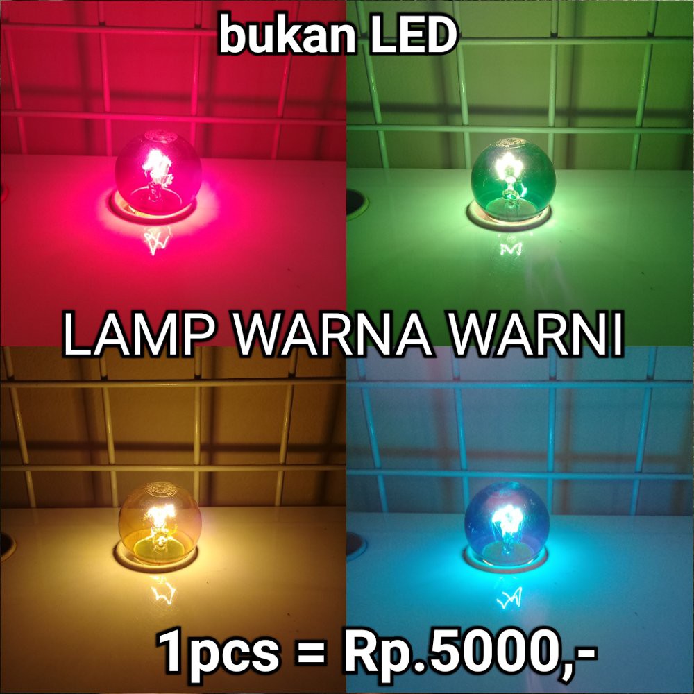 Bohlam Warna 5 watt / w Chiyoda / Biru / Hijau / Merah / Kuning